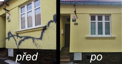 Odstranění graffiti a nátěr fasádypřed a po