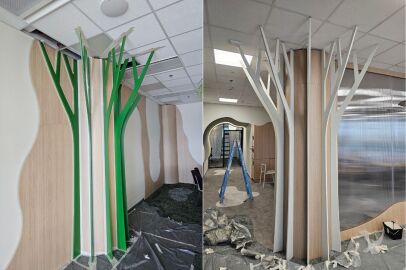 Nátěr ze zelené na bílou