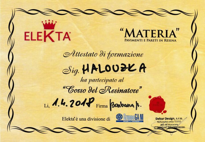 Certifikát ELEKTA